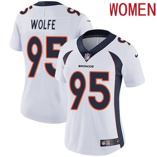 2019 Women Denver Broncos #95 Wolfe white Nike Vapor Untouchable Limited NFL Jersey->women nfl jersey->Women Jersey